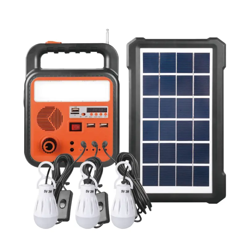 5W LED-zonne-energiecentralekit, oplaadbaar
